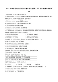 2022-2023学年湖北省武汉市青山区七年级（上）期末道德与法治试卷（含详细答案解析）