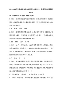 陕西省汉中市镇巴县2023-2024学年九年级上学期期末模拟道德与法治试卷