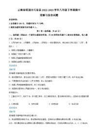 云南省昭通市巧家县2022-2023学年八年级下学期期中道德与法治试题（解析版）