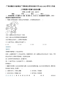 广东省肇庆市鼎湖区广利街道办事处初级中学2022-2023学年八年级上学期期中道德与法治试题（解析版）