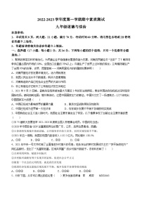 河南省驻马店市平舆县2022-2023学年九年级上学期期中道德与法治试题