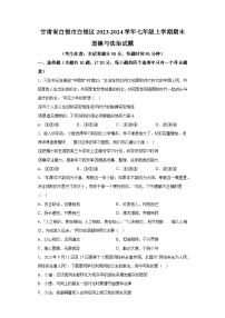 甘肃省白银市白银区2023-2024学年七年级上学期期末 道德与法治试题（含解析）