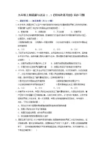 人教部编版九年级上册第一单元 富强与创新第一课 踏上强国之路坚持改革开放精品一课一练