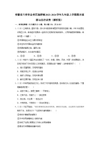 39，安徽省六安市金安区施桥镇2023-2024学年九年级上学期期末道德与法治试卷