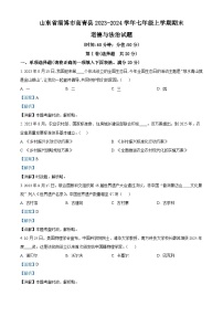 山东省淄博市高青县2023-2024学年（五四学制）七年级上学期期末道德与法治试题