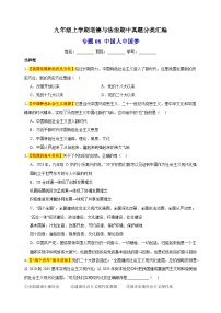 专题08 中国人 中国梦-备战2023-2024学年九年级道德与法治上学期期中真题分类汇编（部编版）