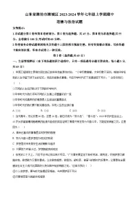山东省潍坊市潍城区2023-2024学年七年级上学期期中道德与法治试题