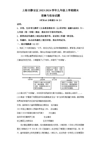 上海市静安区2023-2024学年九年级上学期期末 道德与法治试题（含解析）
