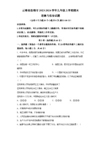 云南省曲靖市2023-2024学年九年级上学期期末 道德与法治试题（含解析）