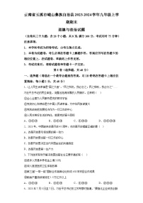 云南省玉溪市峨山彝族自治县2023-2024学年九年级上学期期末 道德与法治试题（含解析）