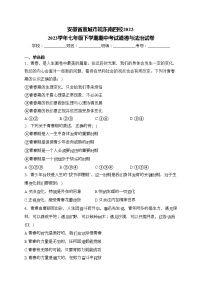 安徽省宣城市皖东南四校2022-2023学年七年级下学期期中考试道德与法治试卷(含答案)