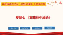 中考道德与法治一轮夯实基础精品课件专题07 在集体中成长（含答案）