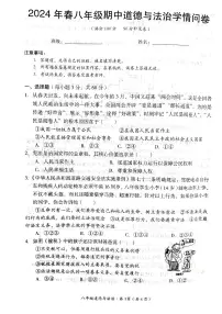 四川省巴中市巴州区2023-2024学年八年级八年级下学期期中学情道德与法治问卷