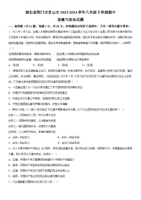 湖北省荆门市京山市2023-2024学年八年级下学期期中道德与法治试题（含解析）