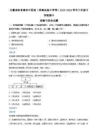 安徽省皖东南初中四校（淮南实验中学等）2023-2024学年八年级下学期期中道德与法治试题