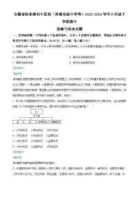安徽省皖东南初中四校（淮南实验中学等）2023-2024学年八年级下学期期中道德与法治试题