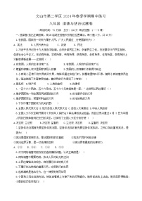 云南省文山壮族苗族自治州文山市第二学区2023-2024学年八年级下学期期中道德与法治试题（含答案）