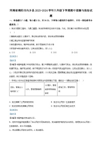 河南省南阳市内乡县2023-2024学年八年级下学期期中道德与法治试题（学生版+教师版）