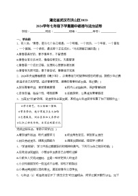 湖北省武汉市洪山区2023-2024学年七年级下学期期中道德与法治试卷(含答案)