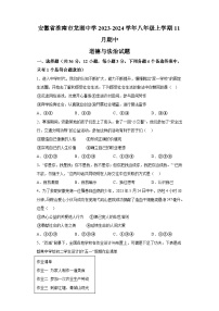 安徽省淮南市龙湖中学2023-2024学年八年级上学期11月期中 道德与法治试题（含解析）