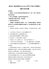 湖北省十堰市郧西县2023-2024学年八年级上学期期中 道德与法治试题（含解析）