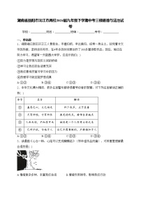 湖南省益阳市沅江市两校2024届九年级下学期中考三模道德与法治试卷(含答案)