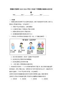 安徽省芜湖市2023-2024学年八年级下学期期末部编版道德与法治试题（含解析）