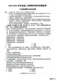 广东省惠州市惠东县2023-2024学年八年级下学期7月期末道德与法治试题
