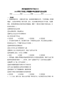 四川省宜宾市长宁县2023-2024学年八年级上学期期中考试道德与法治试卷(含答案)