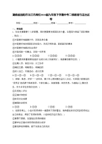 湖南省益阳市沅江市两校2024届九年级下学期中考二模道德与法治试卷(含答案)