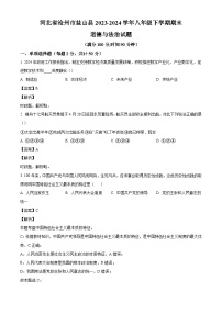 河北省沧州市盐山县2023-2024学年八年级下学期期末道德与法治试题（解析版）