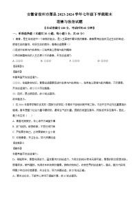 安徽省宿州市萧县2023-2024学年七年级下学期期末道德与法治试题（解析版）