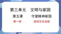 人教部编版九年级上册第三单元 文明与家园第五课 守望精神家园延续文化血脉备课ppt课件