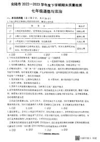 湖北省安陆市2022-2023学年七年级下学期期末质量检测道德与法治试题