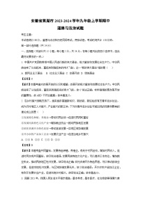【道德与法治】安徽省芜湖市2023-2024学年九年级上学期期中试题（解析版）