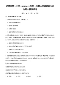 安徽省宿州市灵璧县第七中学2024-2025学年八年级上学期期中模拟道德与法治试卷