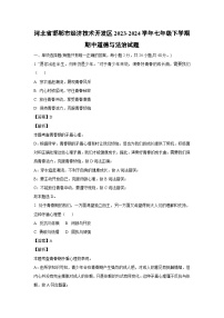 河北省邯郸市经济技术开发区2023-2024学年七年级下学期期中道德与法治道德与法治试卷(解析版)