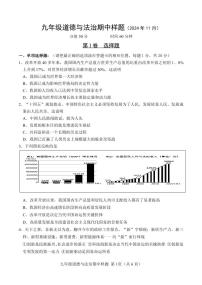 山东省菏泽市定陶区2024-2025学年九年级上学期期中考试道德与法治试题