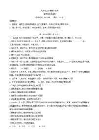 山东省新泰市2024-2025学年(五四学制)九年级上学期11月期中道德与法治试题