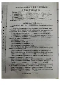 河南省驻马店市汝南县2024-2025学年九年级上学期11月期中考试道德与法治试题