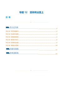 2025年中考道德与法治一轮复习考点练习专题12 坚持宪法至上（解析版）
