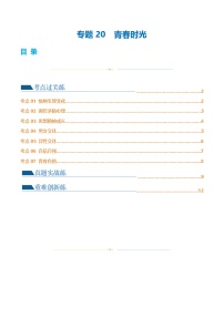 2025年中考道德与法治一轮复习考点练习专题20 青春时光（练习）（解析版）