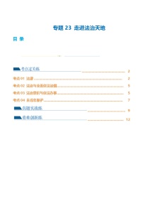 2025年中考道德与法治一轮复习考点练习专题23 走进法治天地（练习）（解析版）