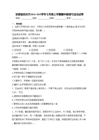 安徽省安庆市2024-2025学年七年级上学期期中道德与法治试卷(含答案)