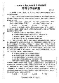 河南省南阳市镇平县2024-2025学年九年级上学期期中考试道德与法治试卷