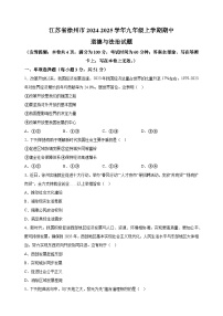 江苏省徐州市2024-2025学年九年级上学期期中道德与法治试题（含答案解析）