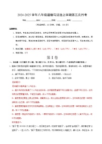 八年级道德与法治第三次月考卷（济南专用，第1~3单元）2024+2025学年初中上学期第三次月考.zip