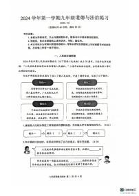 上海市奉贤区2024-2025学年九年级上学期期末道德与法治试题