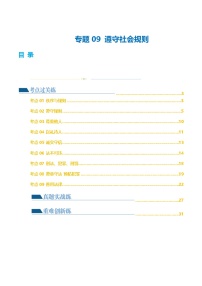 中考道德与法治一轮复习讲义专题09 遵守社会规则 （练习）（解析版）