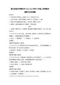 2023~2024学年浙江省绍兴市嵊州市八年级上学期期末道德与法治试卷(解析版)